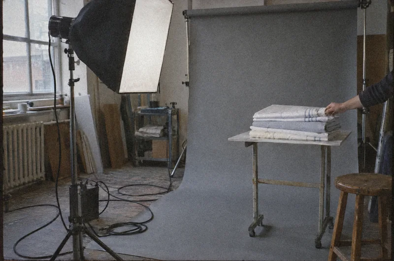 Klassische Produktfotografie: Hintergrundpapier, Licht, viel Handarbeit. Solche Bilder brauchen keine Kennzeichnung.